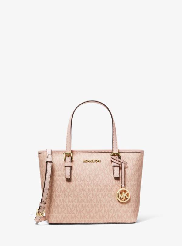 Damske Prenosná Taška Michael Kors Jet Set Travel Extra-Small Logo Top-Zip Ruzove - Kabelky Michael Kors Sleva | TKYDH-2496